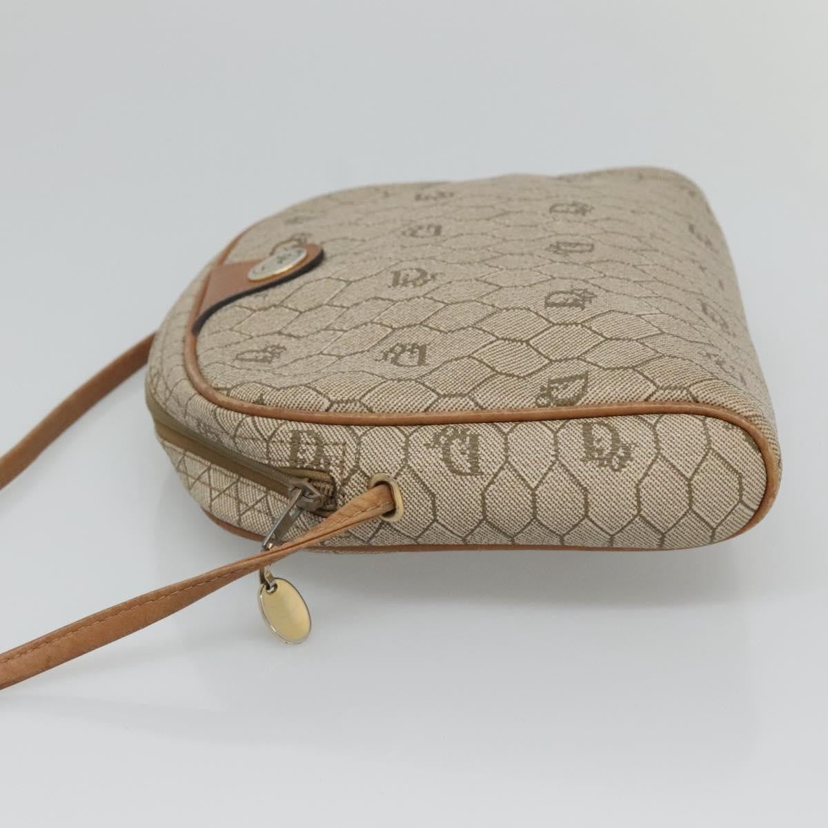 Christian Dior Vintage Honeycomb Shoulder Bag Canvas Beige Canvas Bag ()