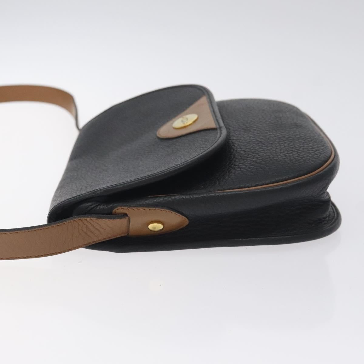 Christian Dior Vintage Cd Flap Shoulder Bag Leather Black Leather Bag ()
