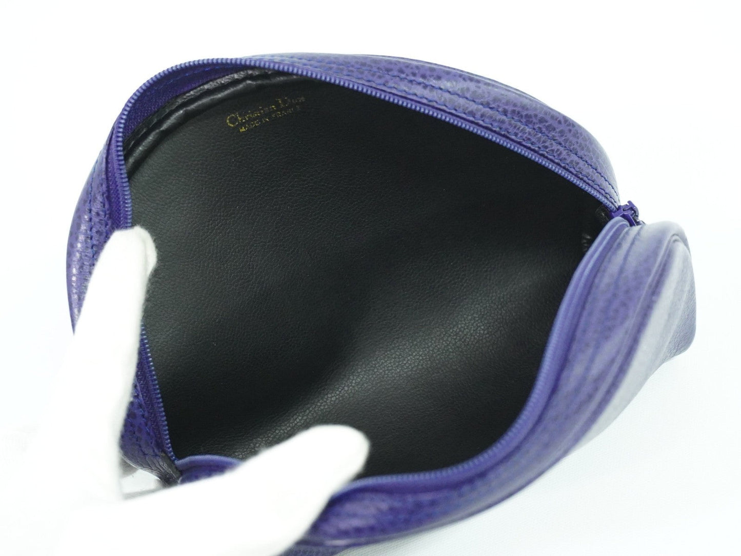 Christian Dior Vintage Zip Pochette Leather Blue Leather Clutche & Pouche Bag ()