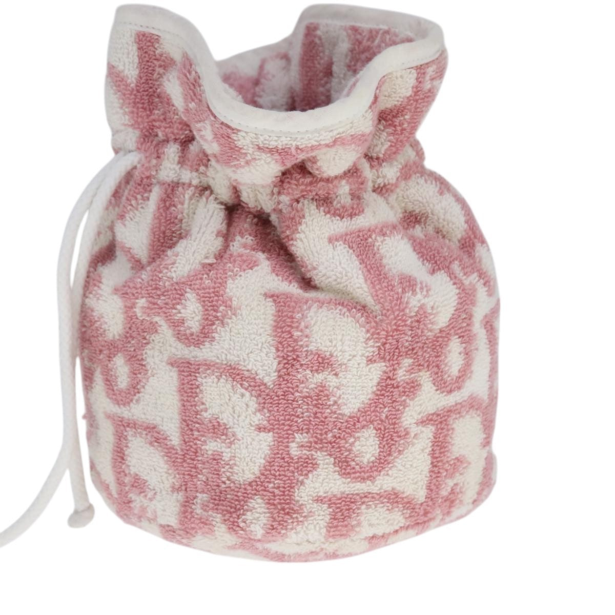 Christian Dior Vintage Trotter Pouch Pile Pink Cotton Clutche & Pouche Bag ()