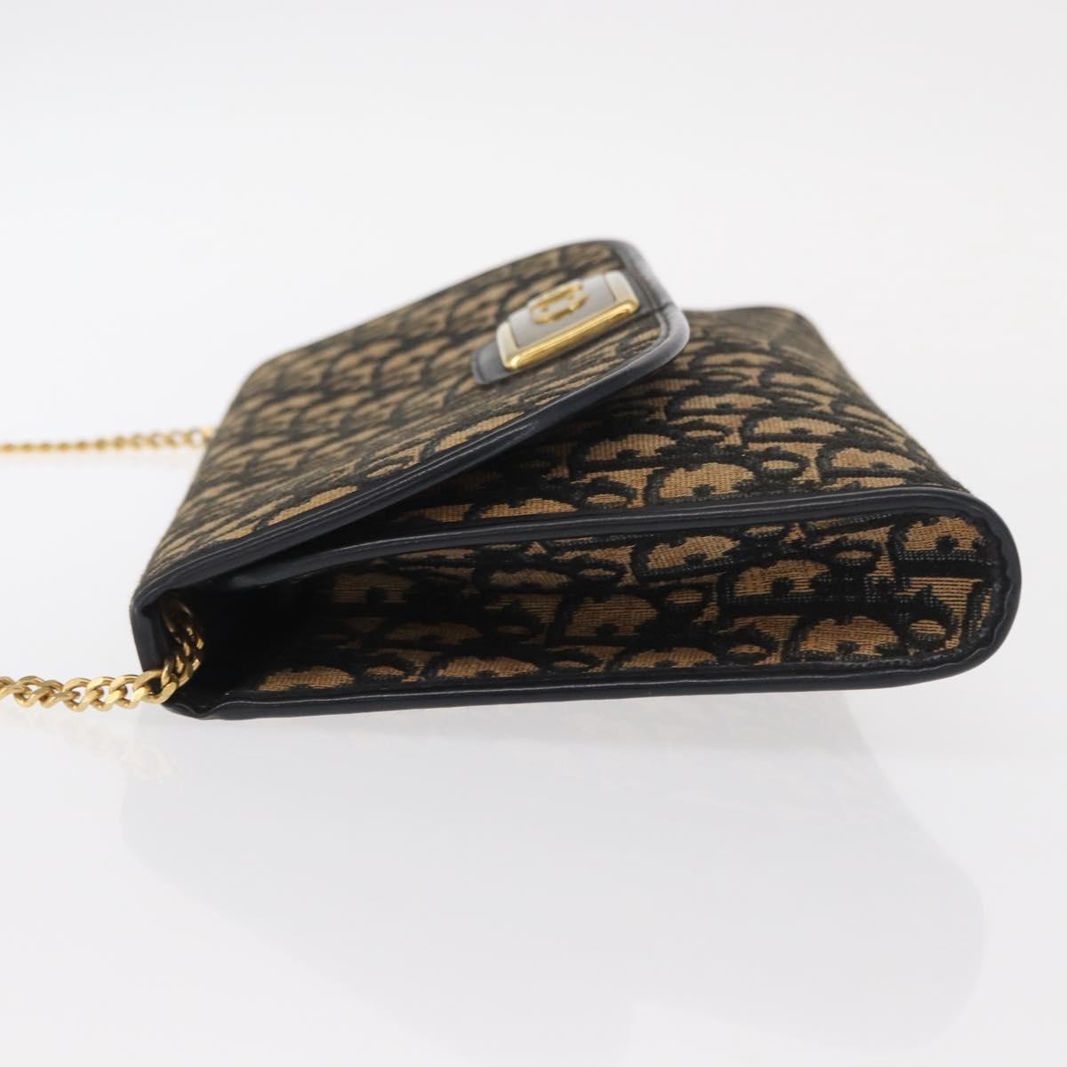 Christian Dior Vintage Cd Chain Flap Shoulder Bag Diorissimo Canvas Navy Canvas Shoulder Bag Bag ()