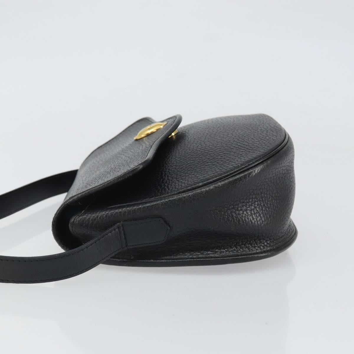 Christian Dior Vintage Cd Logo Shoulder Bag Leather Black Leather Shoulder Bag Bag ()