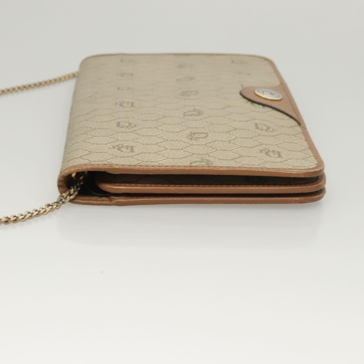 Christian Dior Vintage Honeycomb Chain Canvas Beige Canvas Bag ()