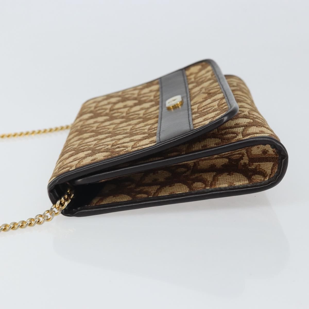 Christian Dior Vintage Trotteur Chain Shoulder Bag Canvas Beige Canvas Shoulder Bag Bag ()