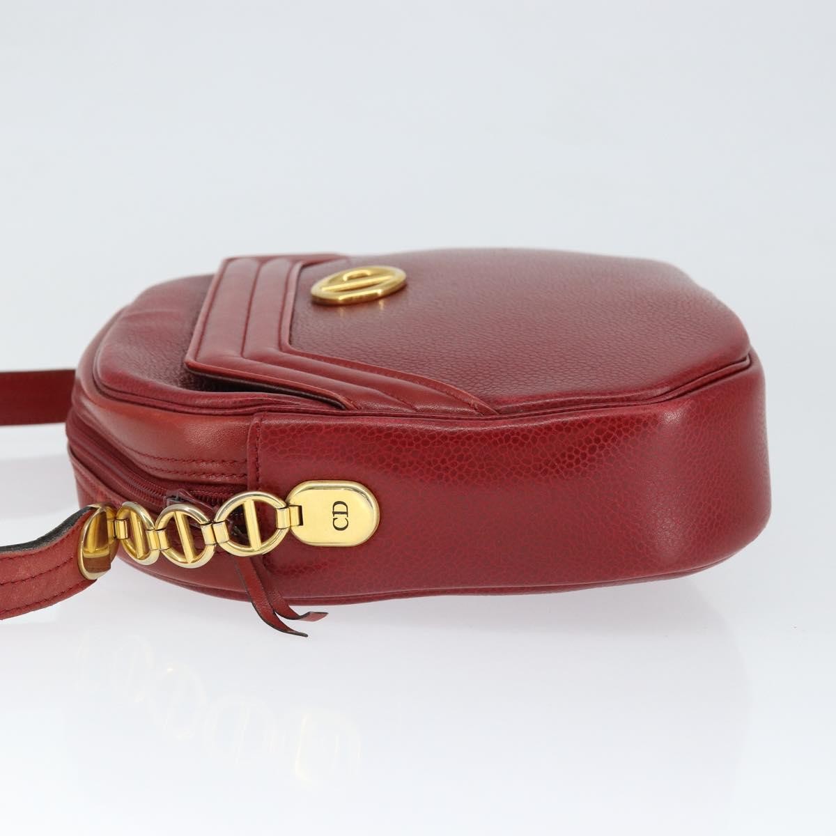 Christian Dior Vintage Shoulder Bag Leather Red Leather Shoulder Bag Bag ()