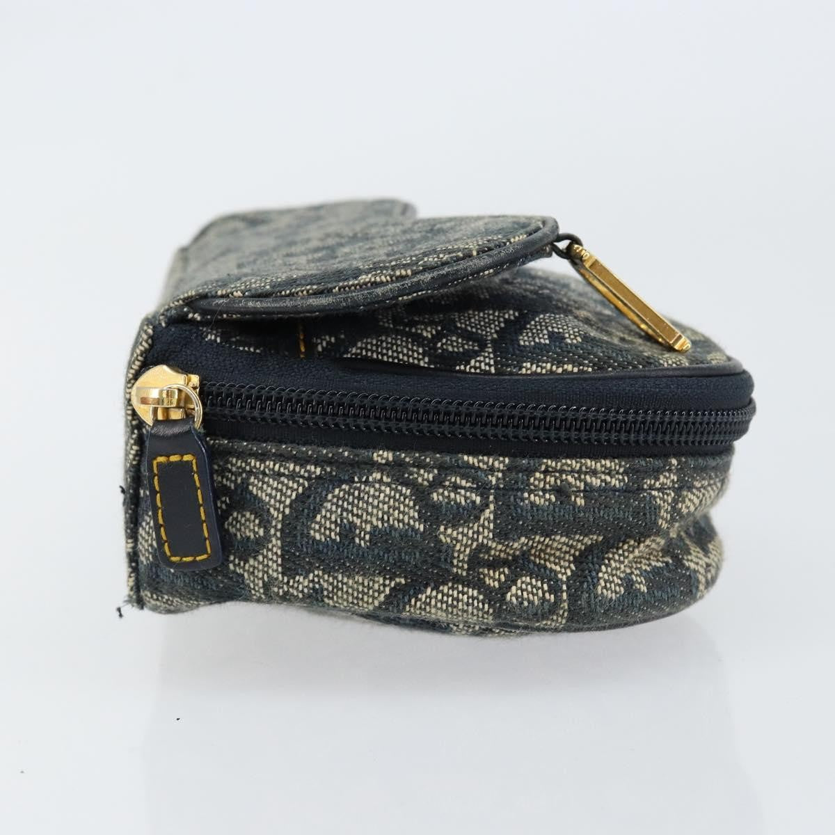Christian Dior Vintage Saddle Coin Purse Diorissimo Canvas Blue Canvas Clutche & Pouche Bag ()