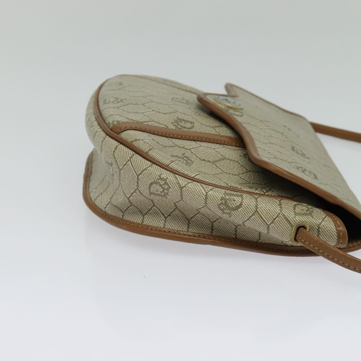 Christian Dior Vintage Honeycomb Shoulder Bag Canvas Beige Canvas Bag ()