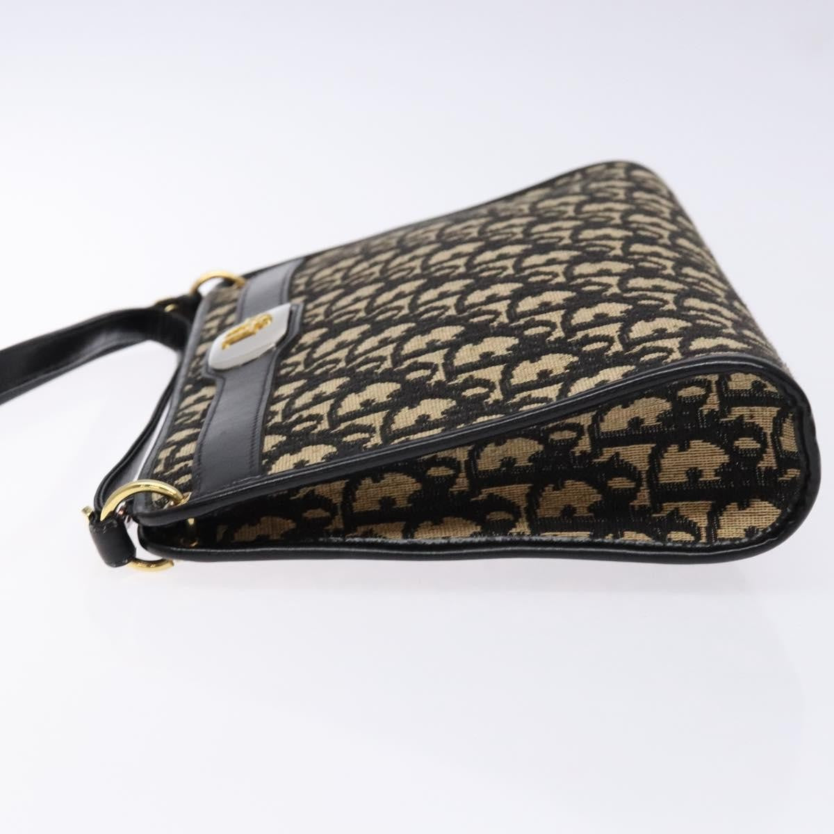 Christian Dior Vintage Trotter Shoulder Bag Canvas Navy Canvas Bag ()