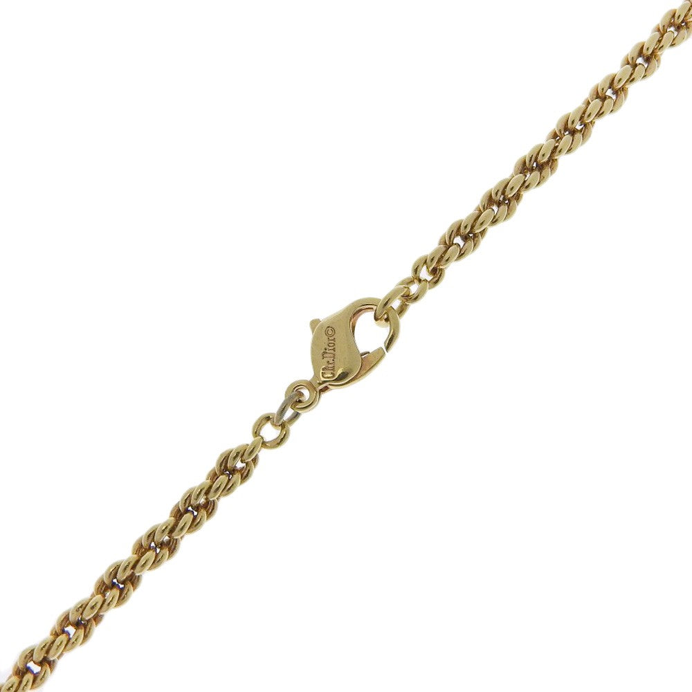 Christian Dior Vintage Circle Pendant Necklace Metal With Crystals Gold Gold_Plated Necklace Jewelry ()