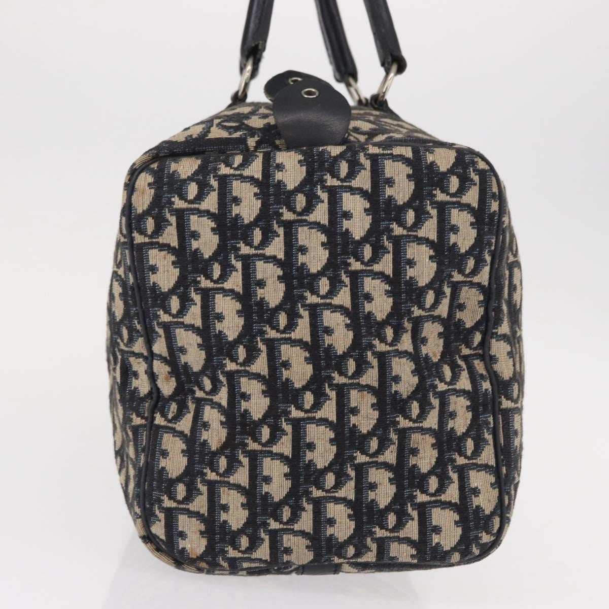 Christian Dior Vintage Trotter Boston Bag Canvas Navy Canvas Travel Bag Bag ()