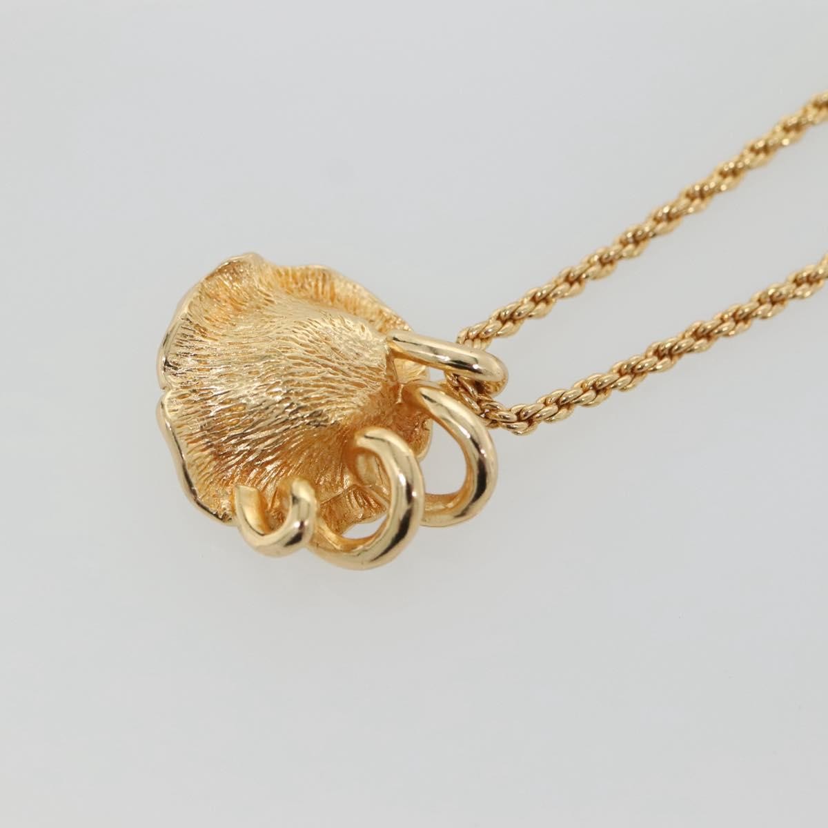 Christian Dior Logo Flower Necklace Metal Gold Metal Jewelry ()