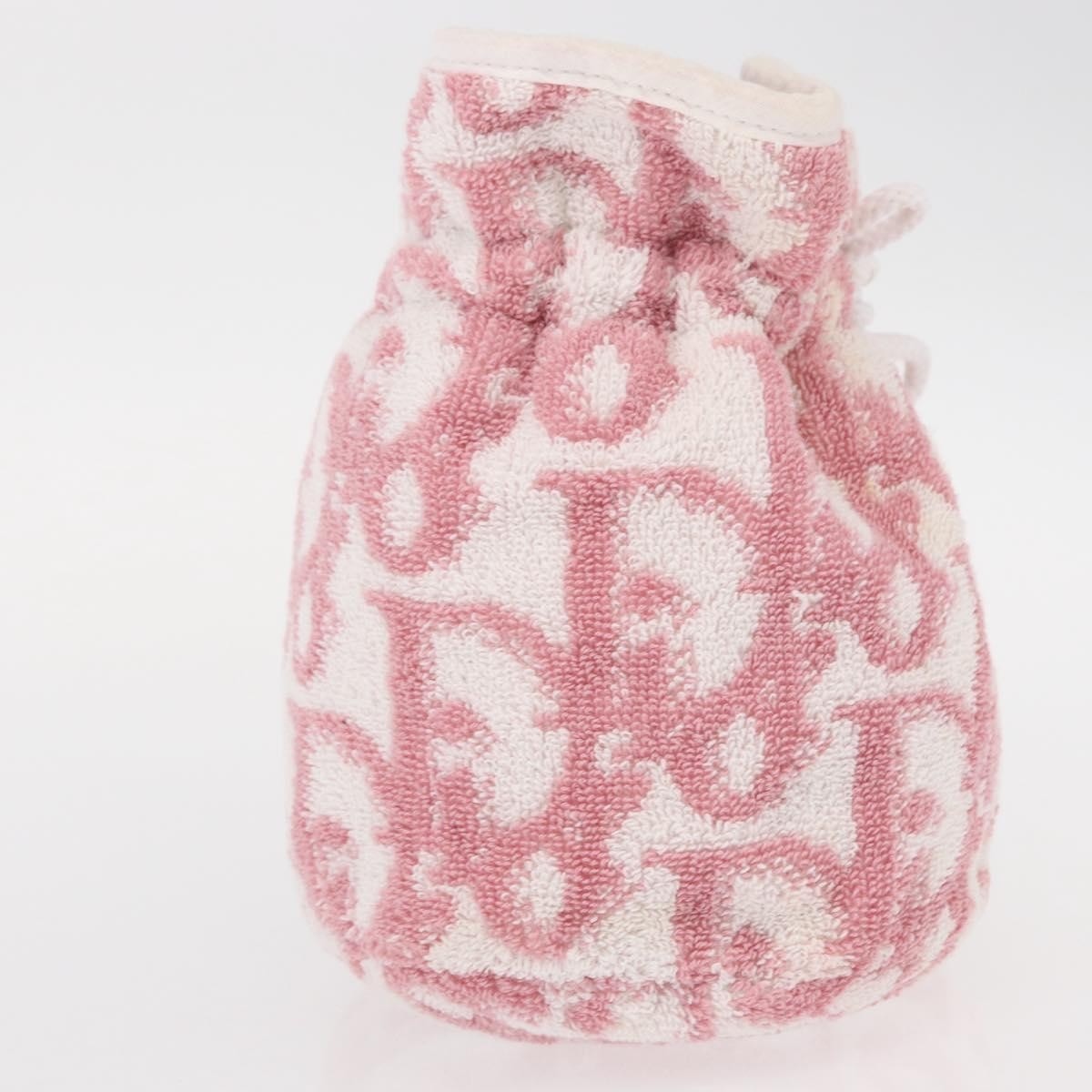 Christian Dior Vintage Trotter Pouch Pile Pink Cotton Clutche & Pouche Bag ()
