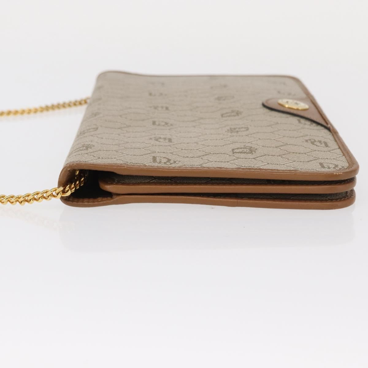 Christian Dior Vintage Honeycomb Chain Canvas Beige Canvas Shoulder Bag Bag ()