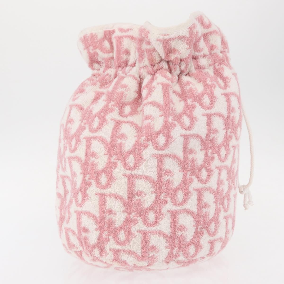 Christian Dior Vintage Trotter Pouch Pile Pink Canvas Clutche & Pouche Bag ()