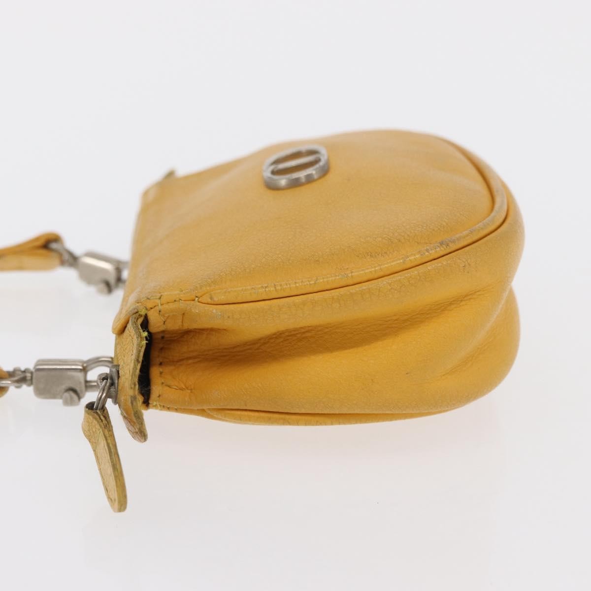 Christian Dior Vintage Cd Logo Shoulder Bag Leather Yellow Leather Shoulder Bag Bag ()