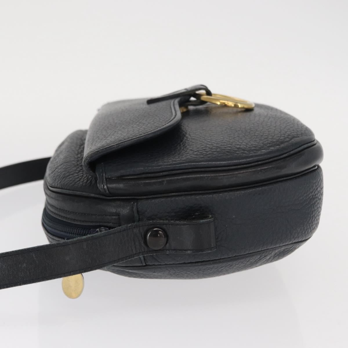 Christian Dior Vintage Shoulder Bag Leather Navy Leather Shoulder Bag Bag ()