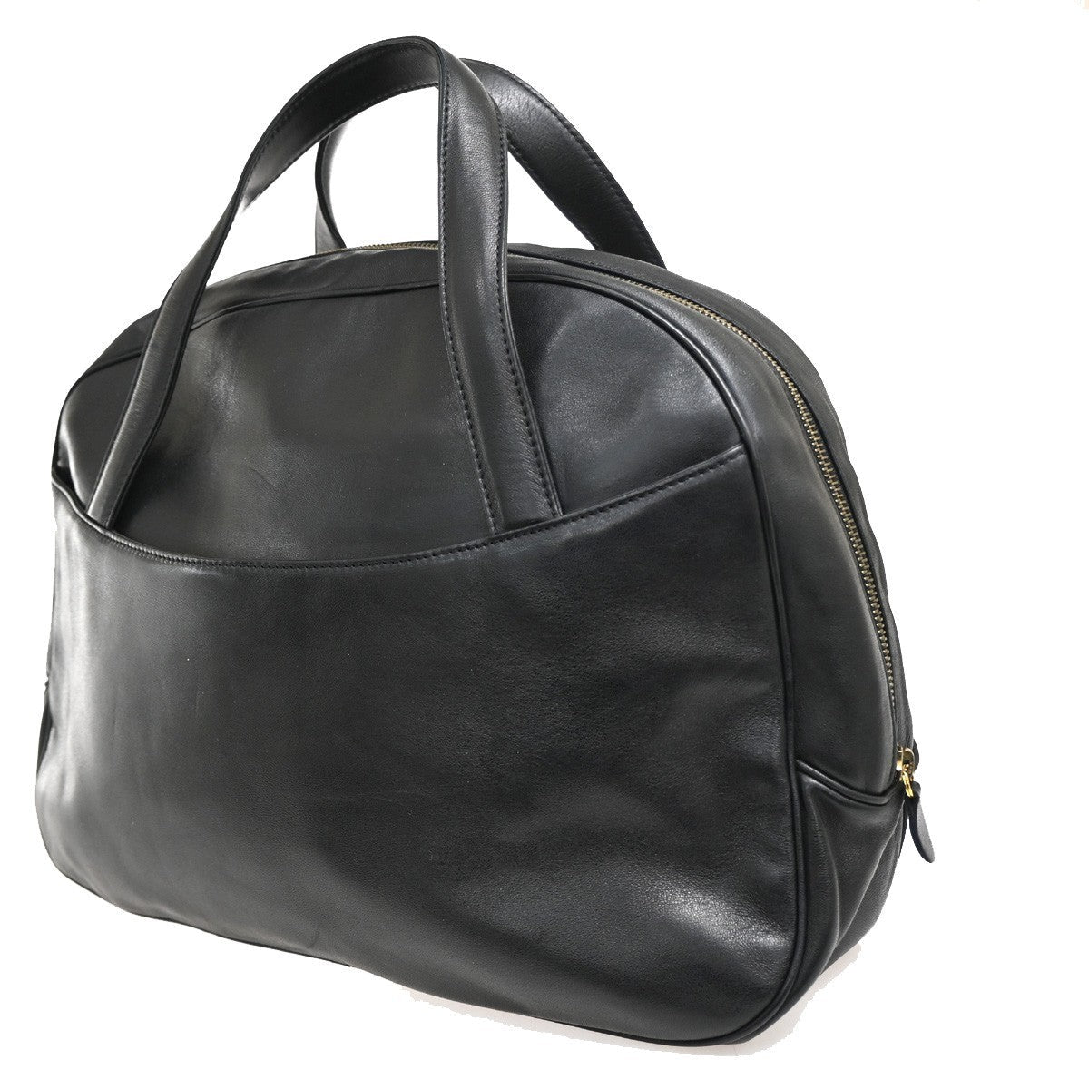 Christian Dior Vintage Cd Handbag Leather Black Leather Handbag ()