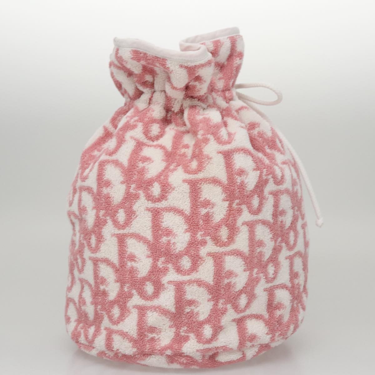 Christian Dior Vintage Trotter Pouch Pile Pink Cotton Clutche & Pouche Bag ()