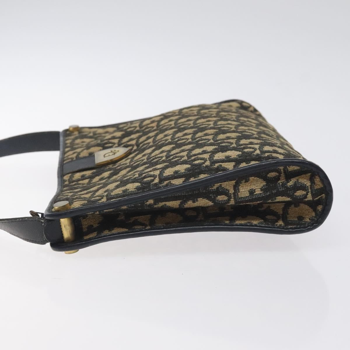 Christian Dior Vintage Trotter Shoulder Bag Canvas Navy Canvas Bag ()
