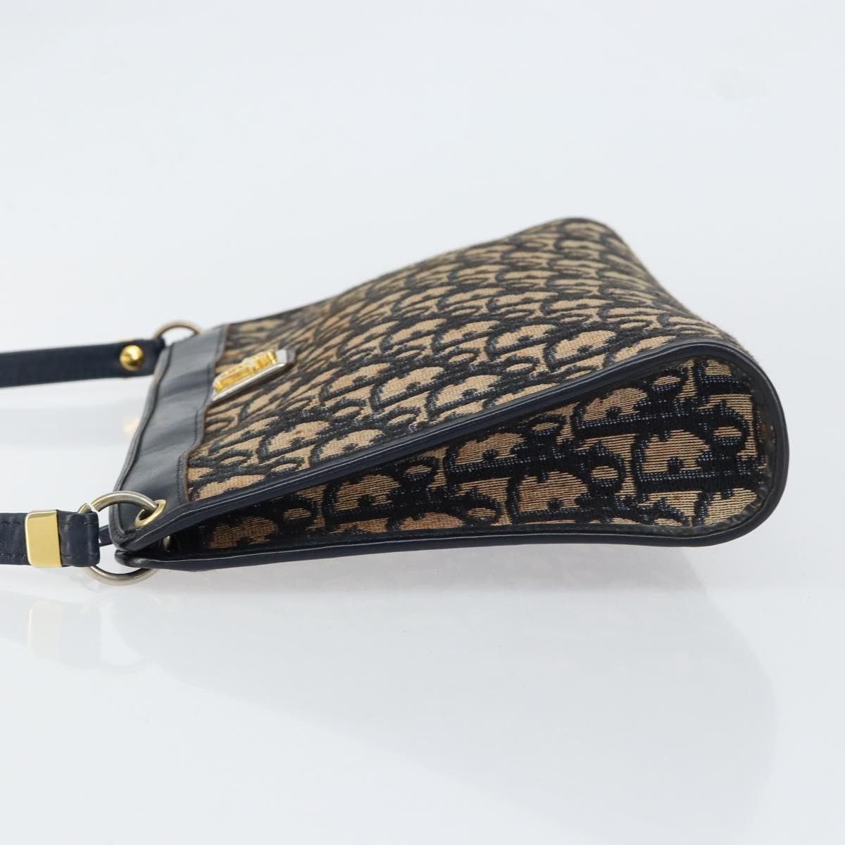 Christian Dior Vintage Trotter Shoulder Bag Canvas Navy Canvas Shoulder Bag Bag ()