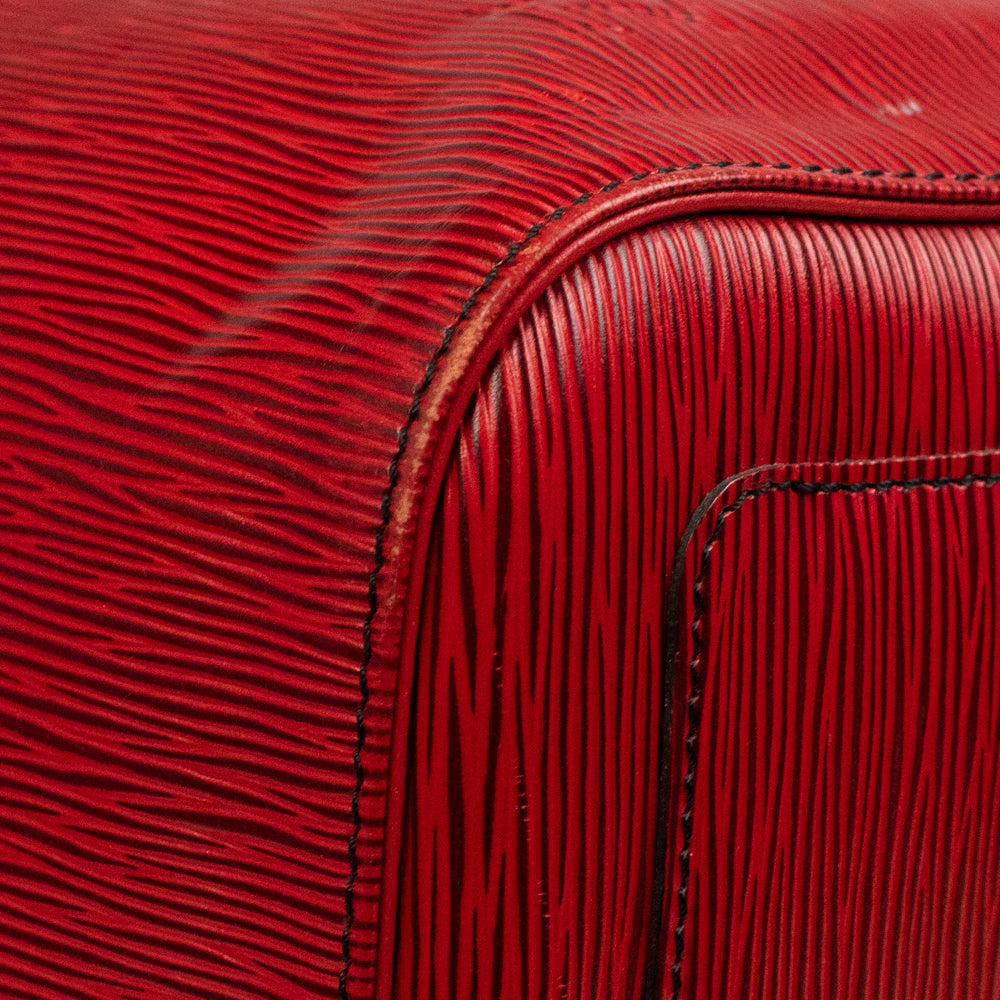 Sac Keepall 50 Vintage en cuir rouge