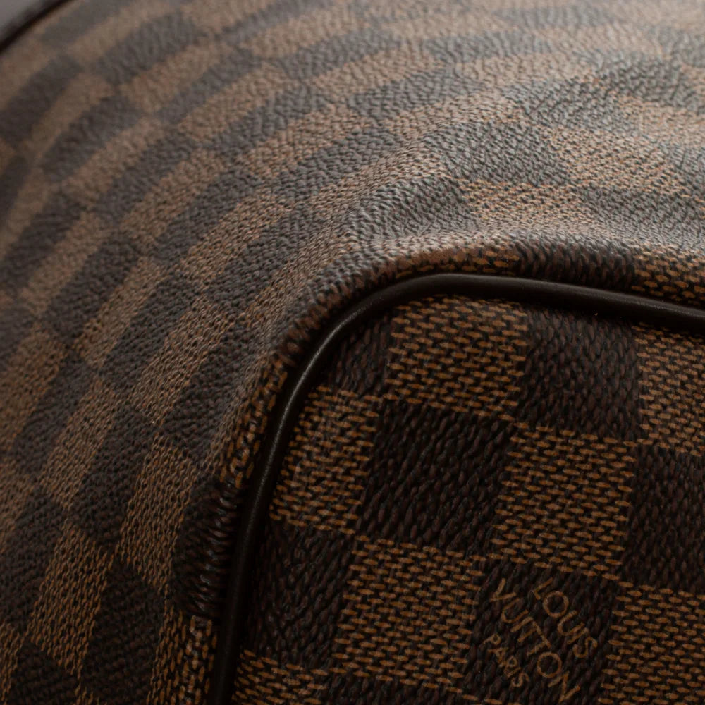Sac Keepall 55 en toile damier ébène