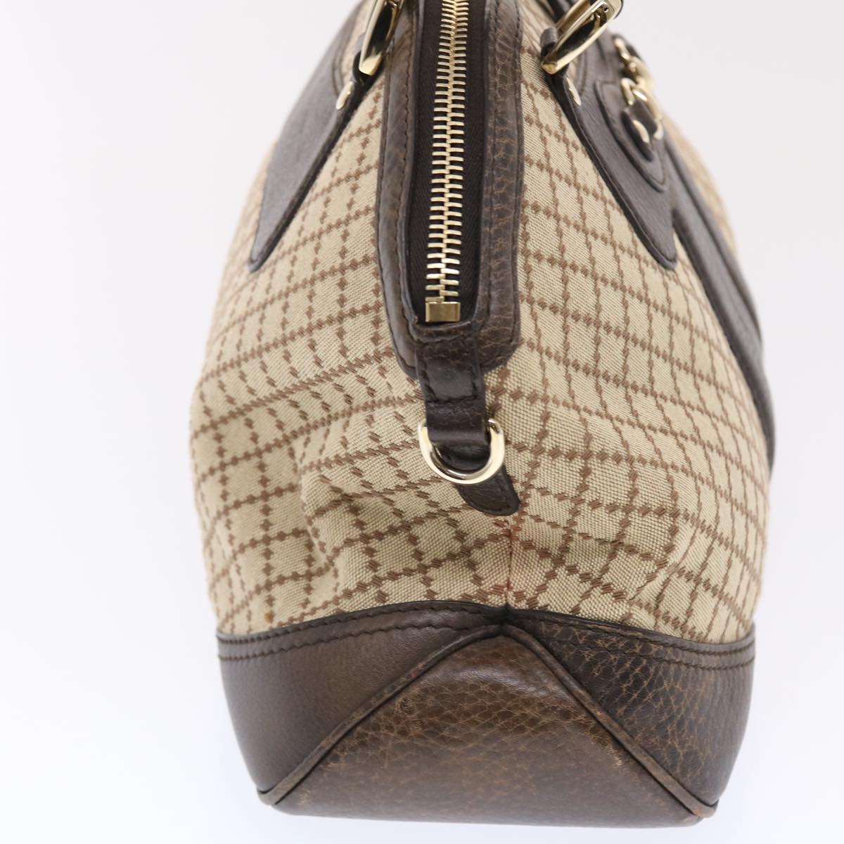GUCCI Diamante Hand Bag Canvas Leather 2way Brown Beige 247286 tb817