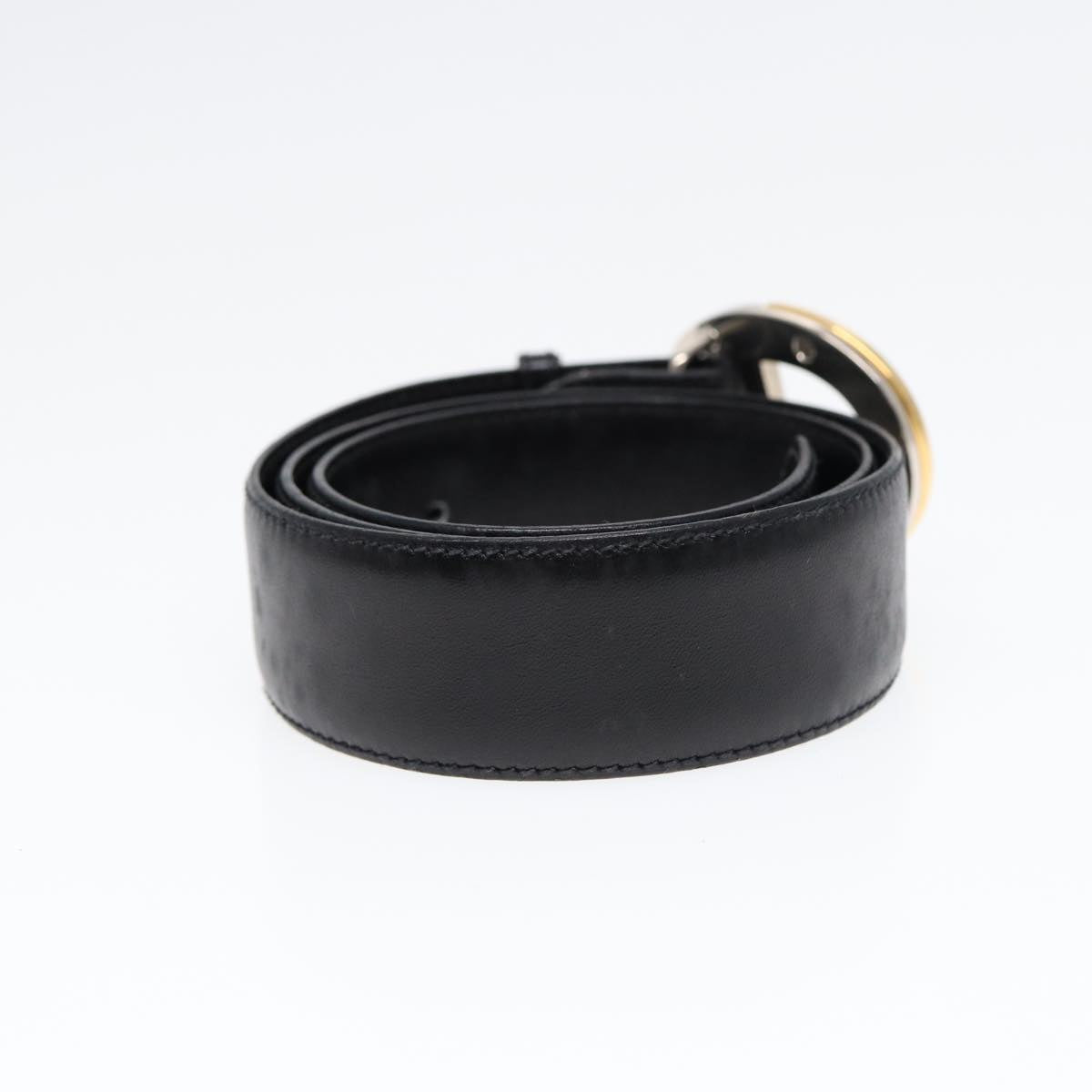 GUCCI Belt Leather 33.5" Black Auth ti2013