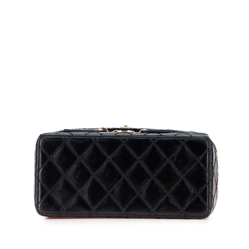 Chanel Matelasse Coco Mark Chain Leather Vanity Bag