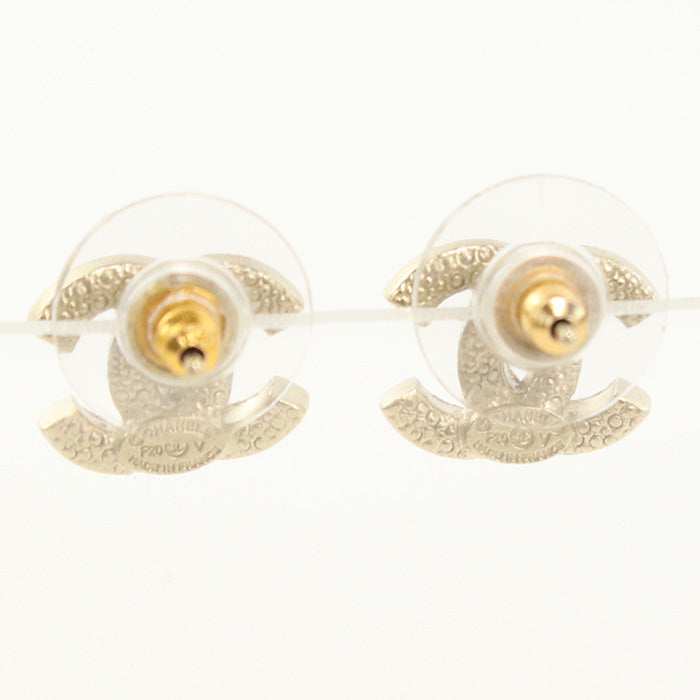 CHANEL Pierce Rhinestone Pierce COCO Mark Stand Pierce metal Clear Women