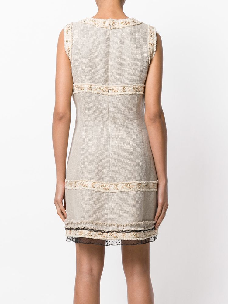 Vintage Lace Trim Linen Dress