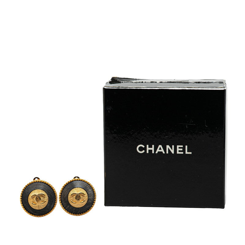 Chanel Gold-Plated Coco Mark Vintage Earrings 94P