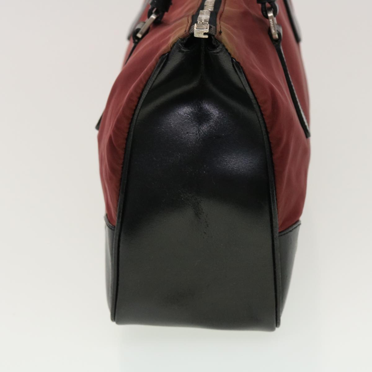 Prada Shoulder Bag Nylon Leather Red yb140
