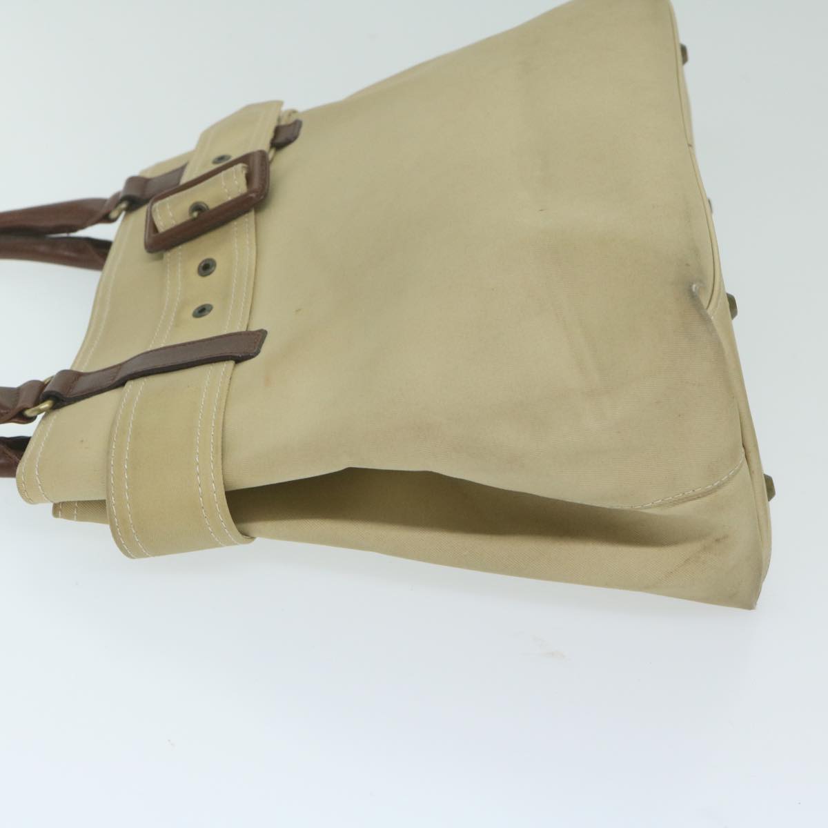 Burberry Hand Bag Canvas Beige Auth yk10080