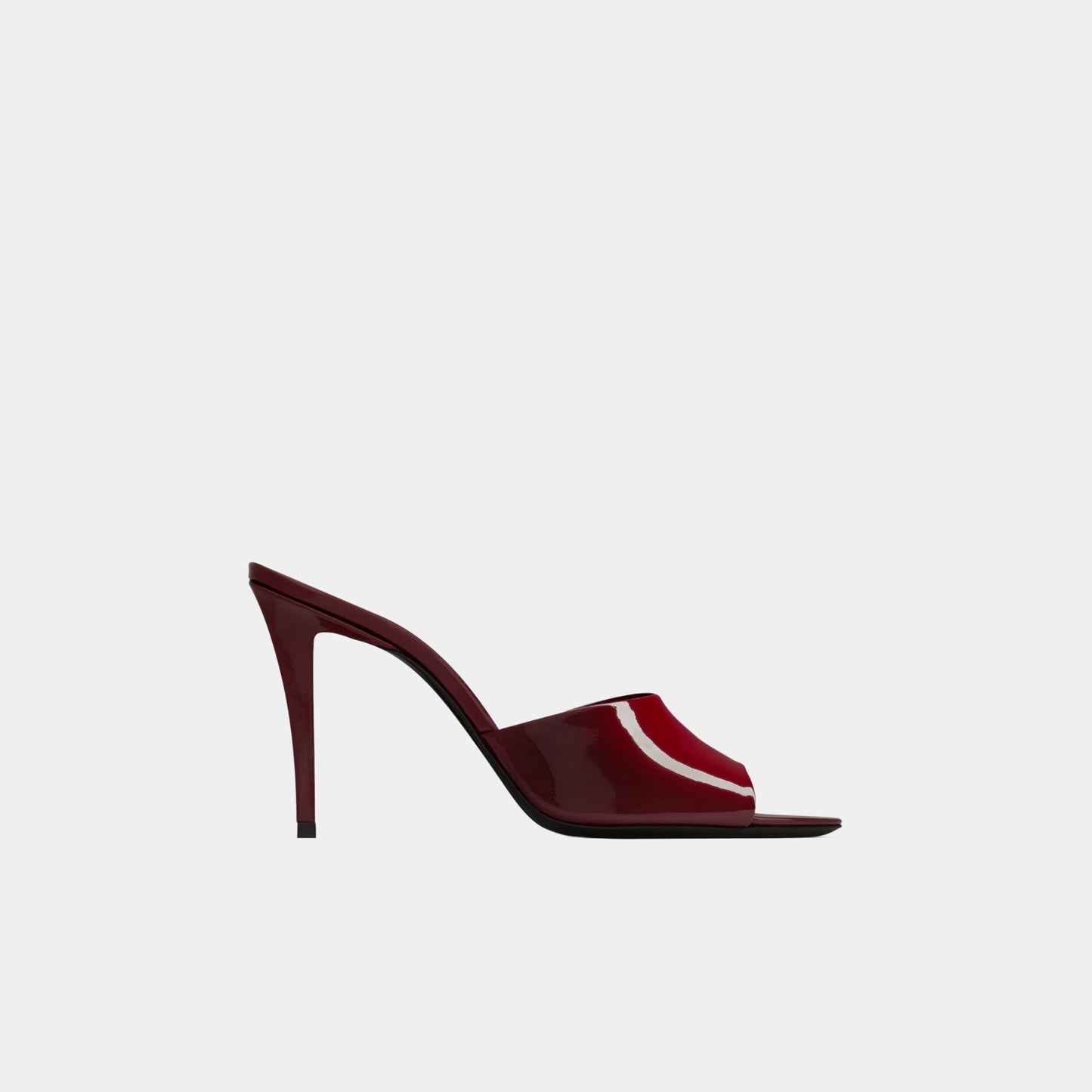 Yves Saint Laurent Romy Mules In Patent Leather, Grenade, Side