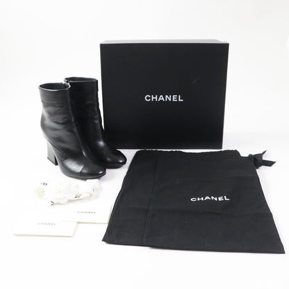 Chanel Ankle Boots COCO Mark F Pearl Black 36.5