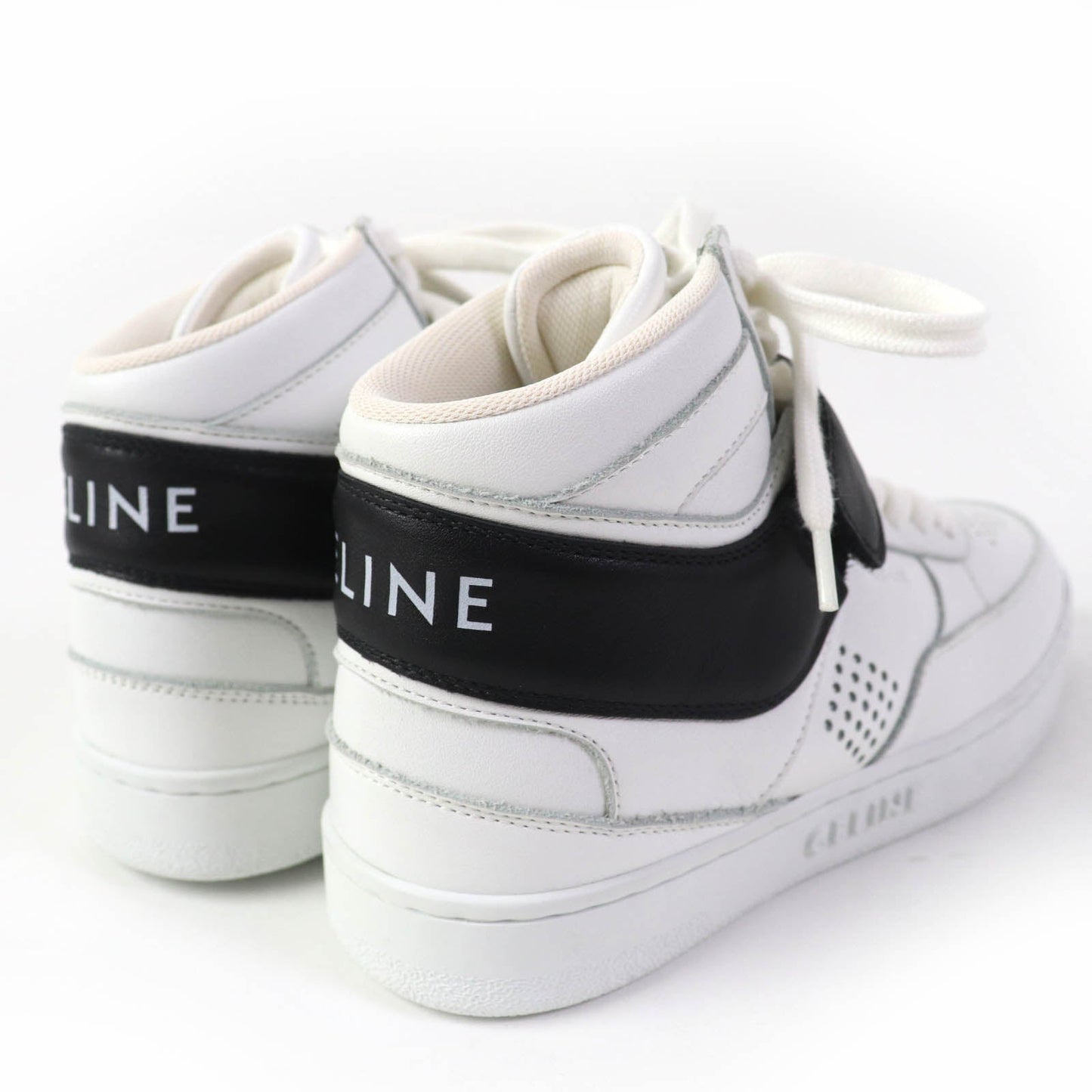 CELINE High cut sneakers CT-03 Body: Leather White black Women 35 Used