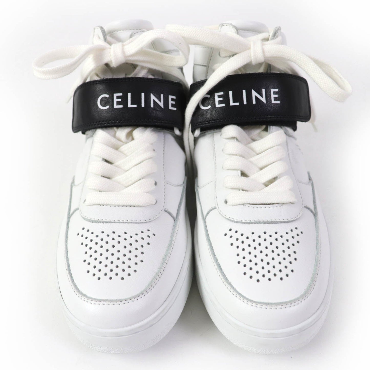 CELINE High cut sneakers CT-03 Body: Leather White black Women 35 Used