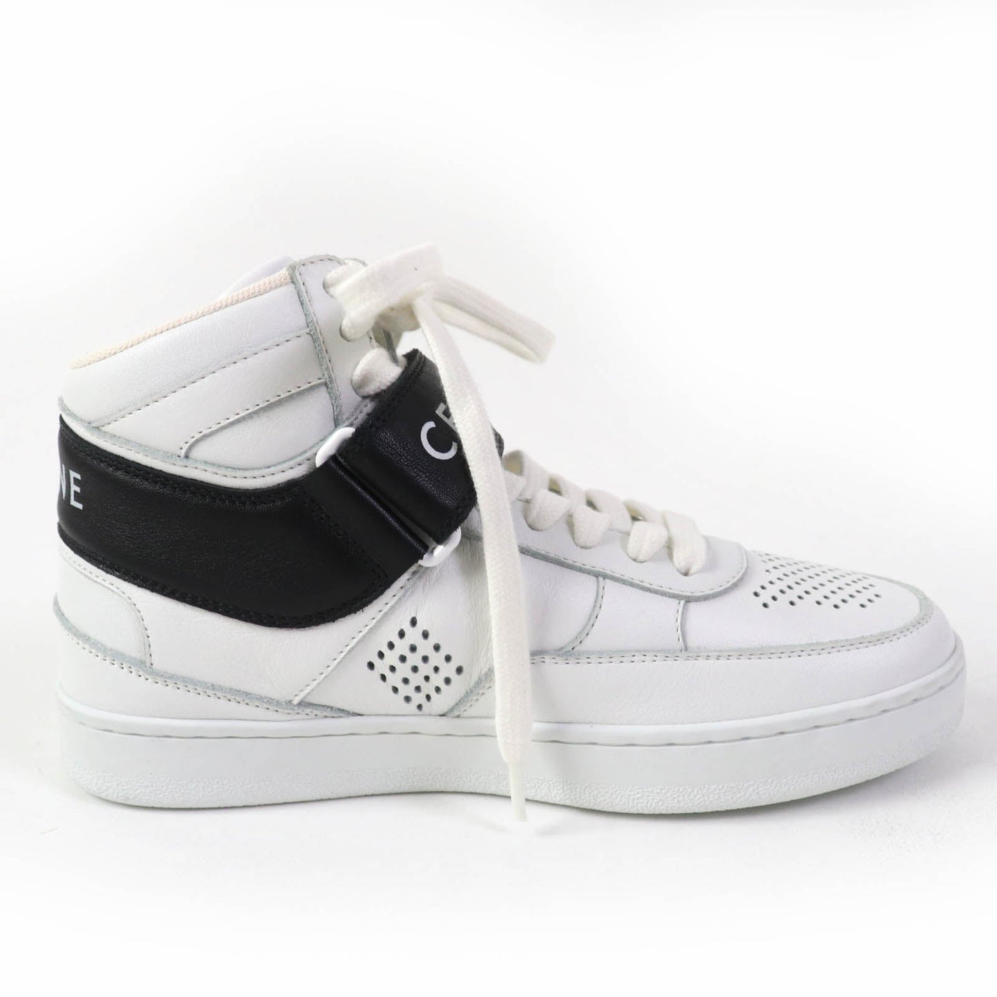 CELINE High cut sneakers CT-03 Body: Leather White black Women 35 Used