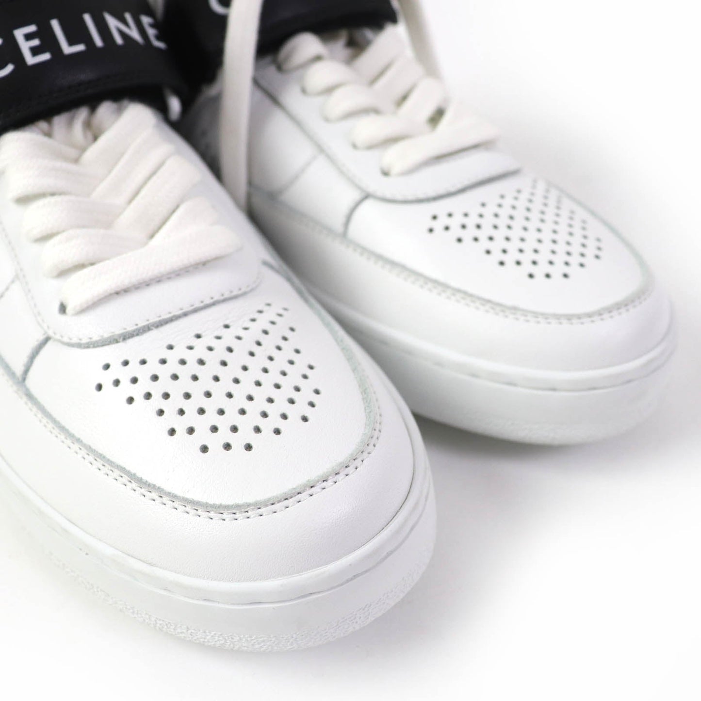 CELINE High cut sneakers CT-03 Body: Leather White black Women 35 Used