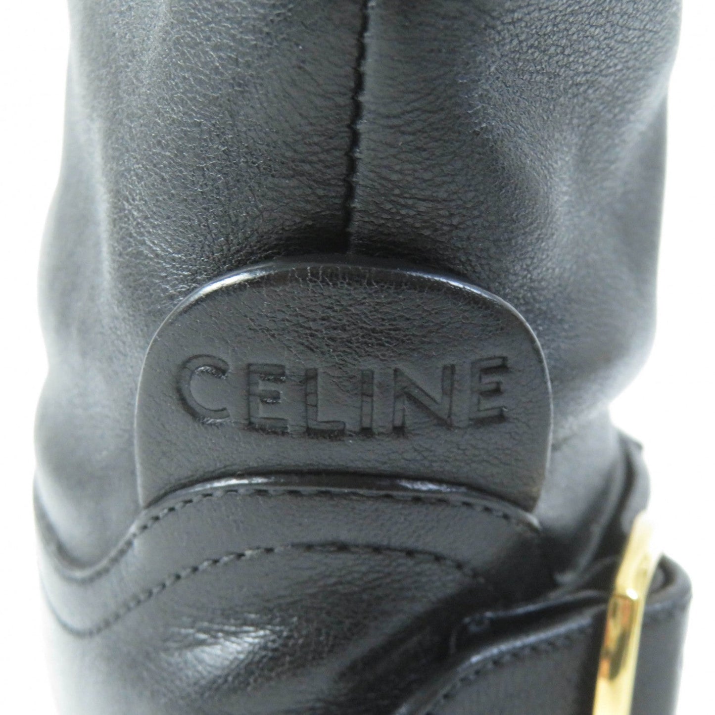 CELINE leather black Women 37 Secondhand