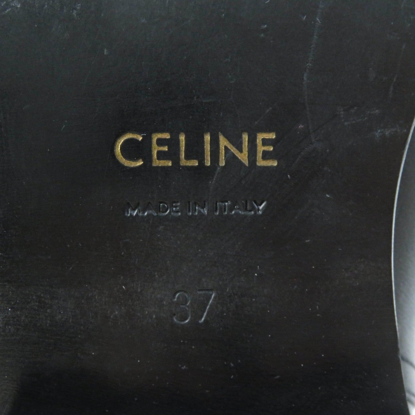CELINE leather black Women 37 Secondhand