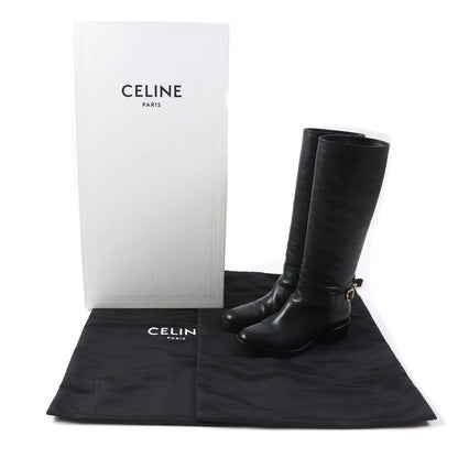 CELINE leather black Women 37 Secondhand