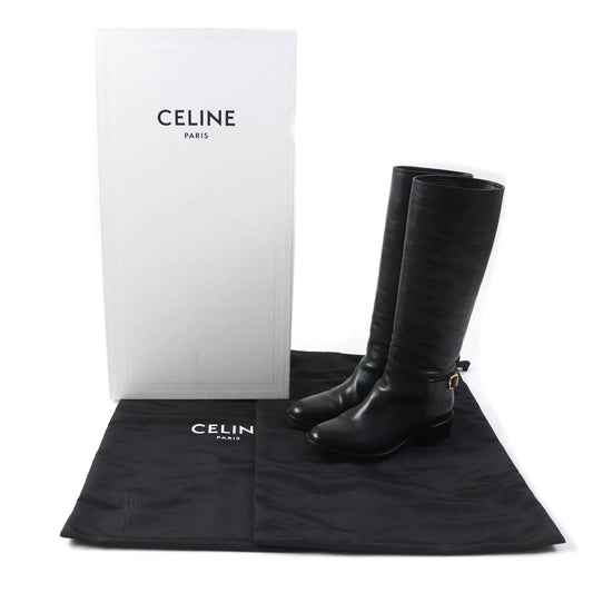 CELINE leather black Women 37 Secondhand
