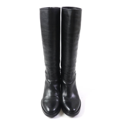 CELINE leather black Women 37 Secondhand