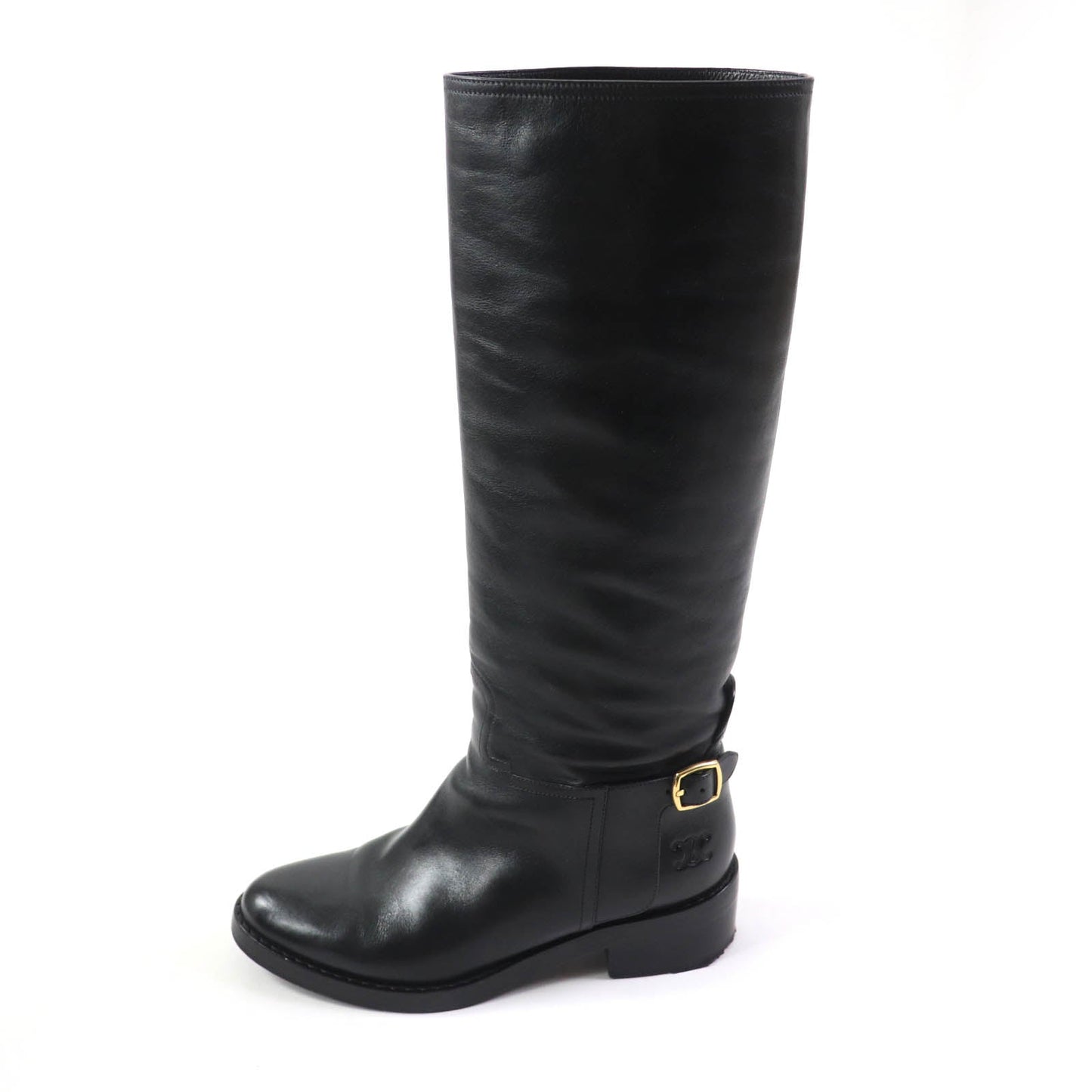 CELINE leather black Women 37 Secondhand