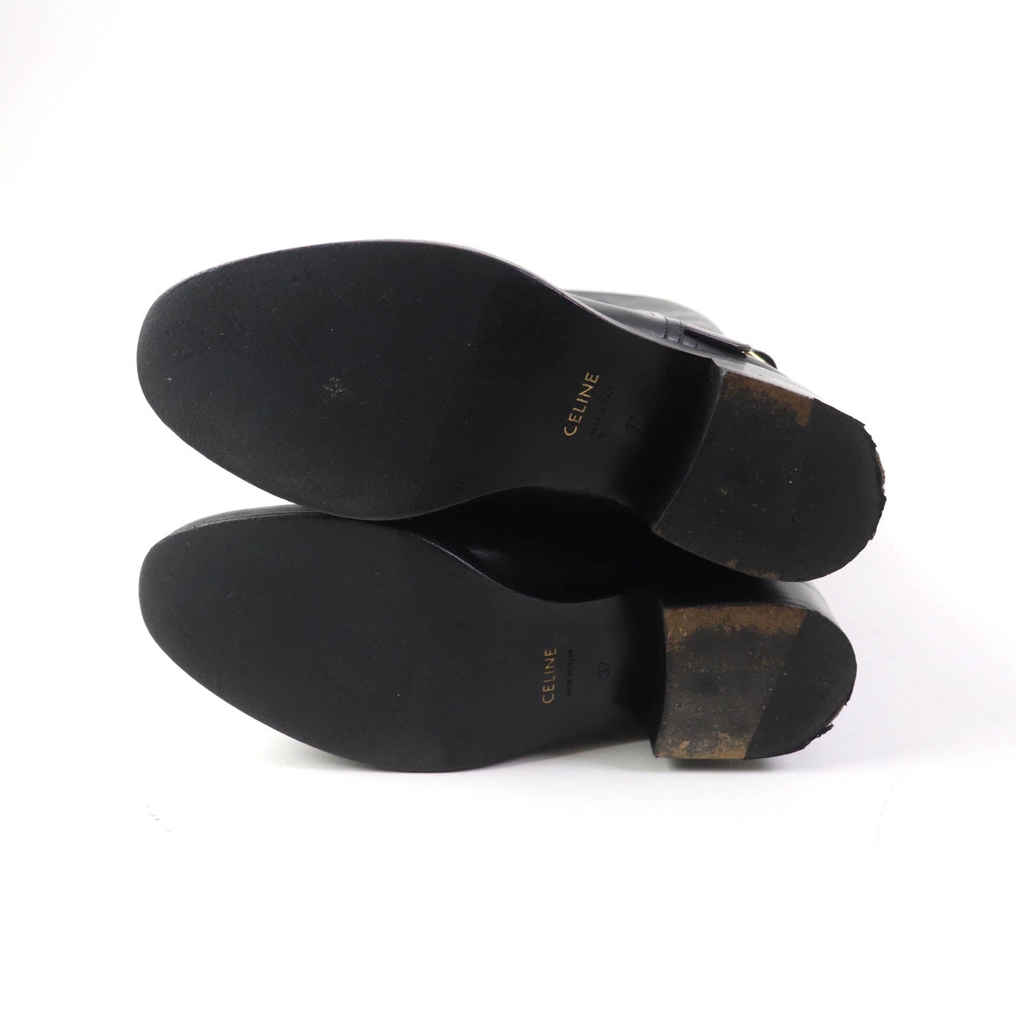 CELINE leather black Women 37 Secondhand