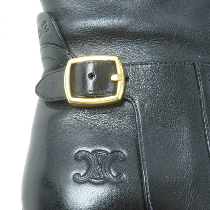 CELINE leather black Women 37 Secondhand