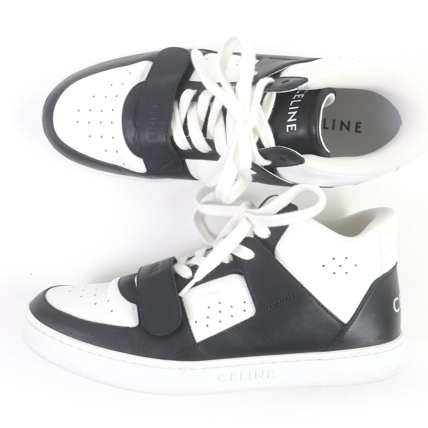 CELINE sneakers CT-02 Body: Leather White black mens 40 Used