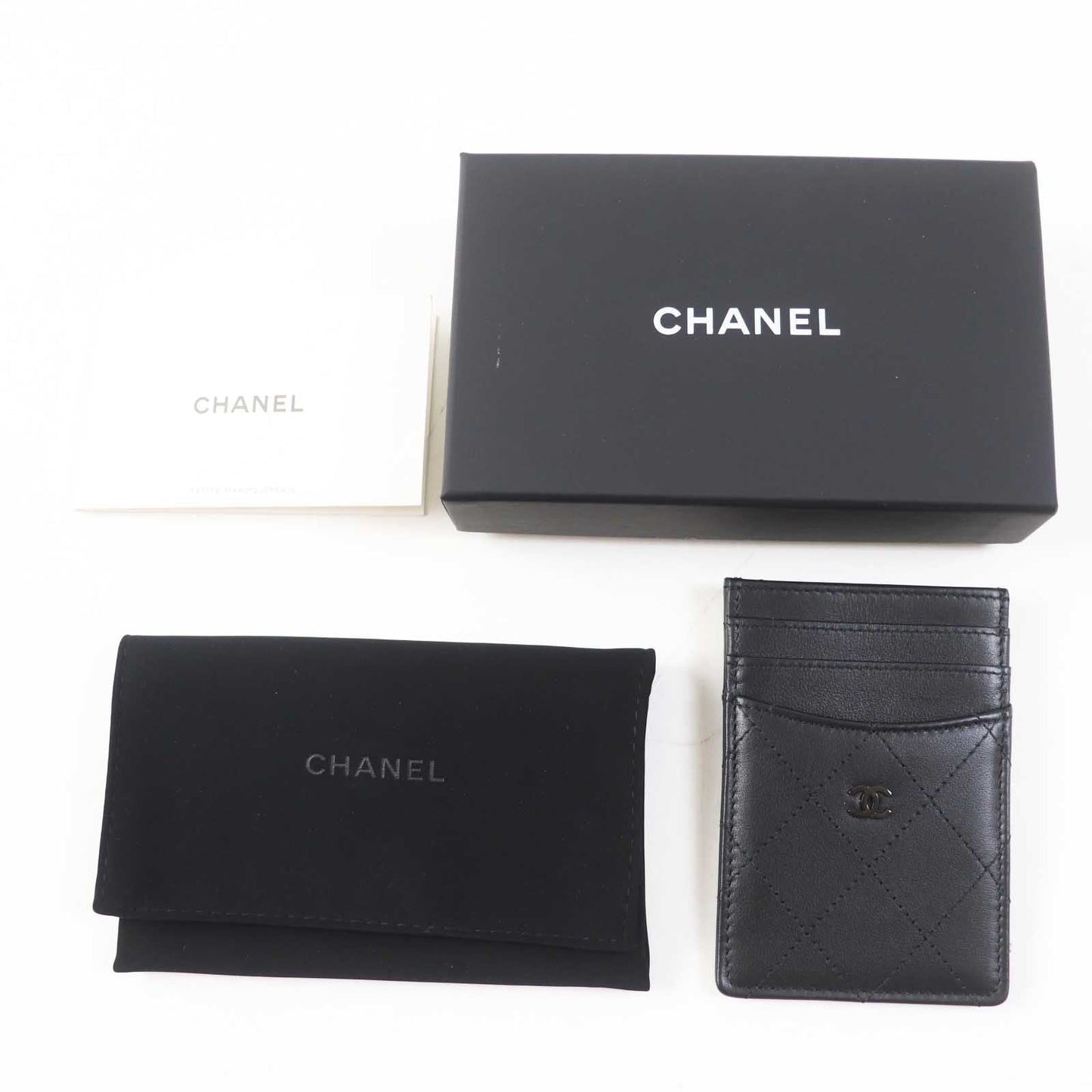 CHANEL Card Case AP3595 Lamb leather black Matrasse